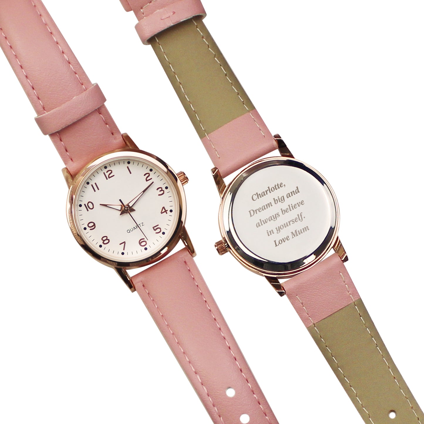 Personalised Girls Pink Watch