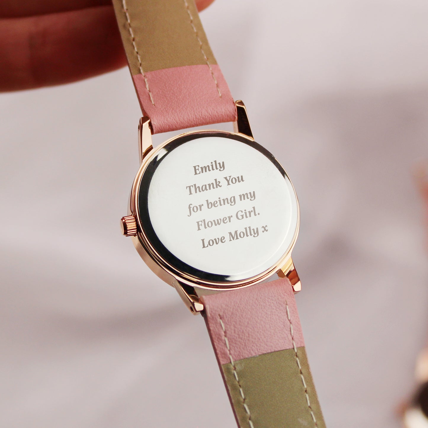 Personalised Girls Pink Watch