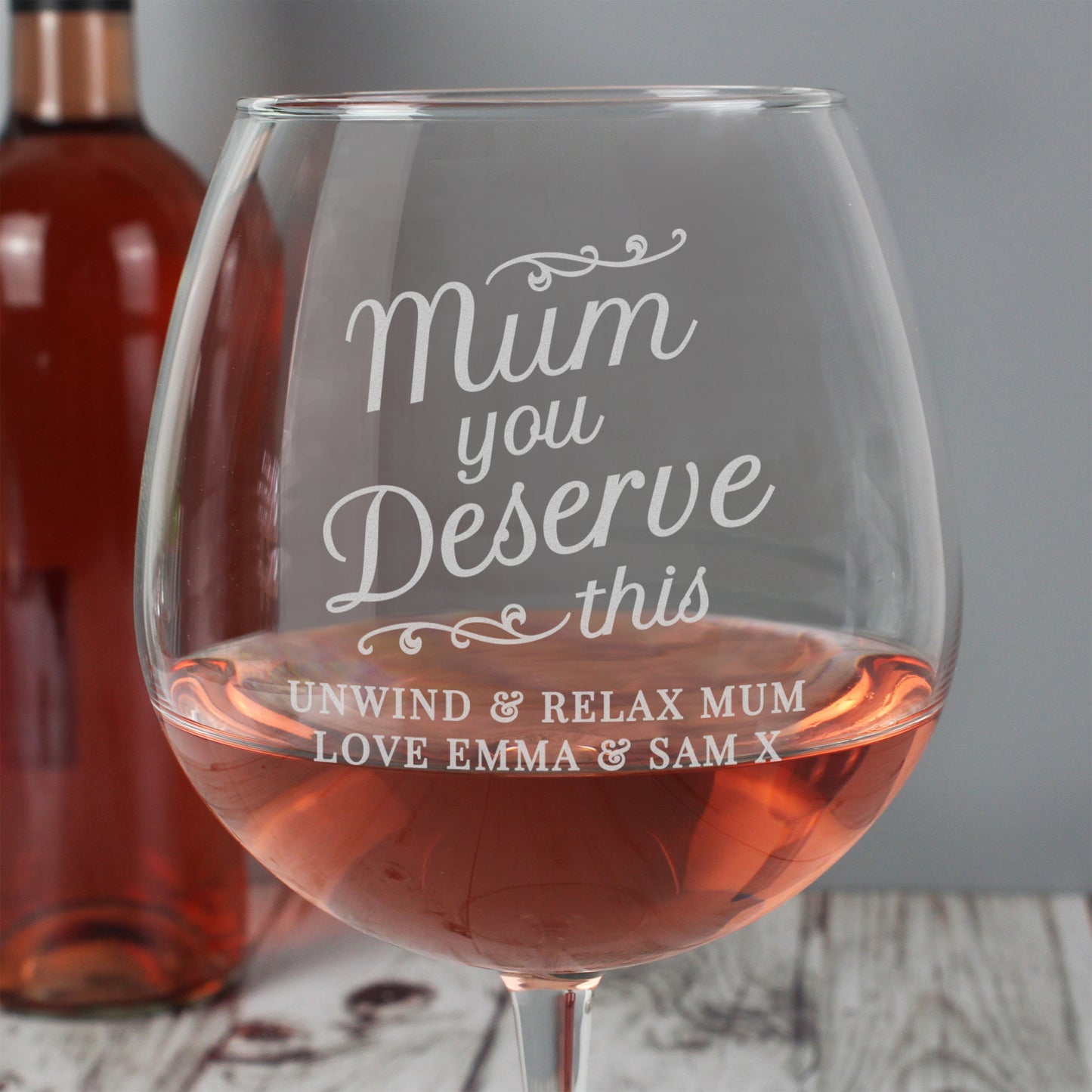 Personalised 'Mum You Deserve This' Gin Balloon Glass