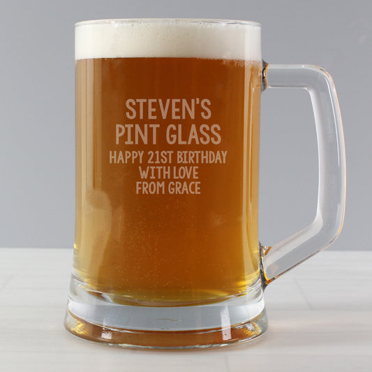 Personalised Free Text Pint Stern Tankard