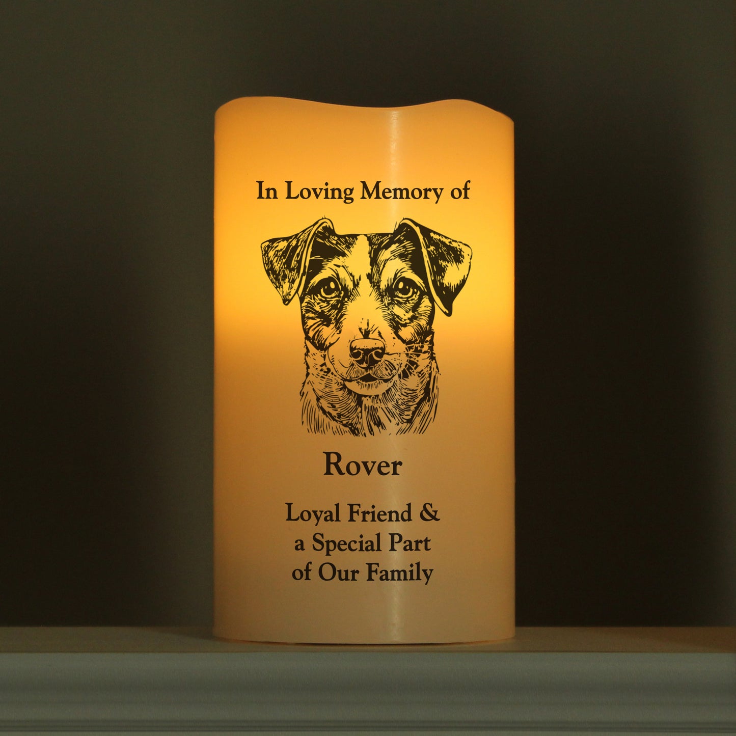 Personalised Dog Breed Memorial LED Candle