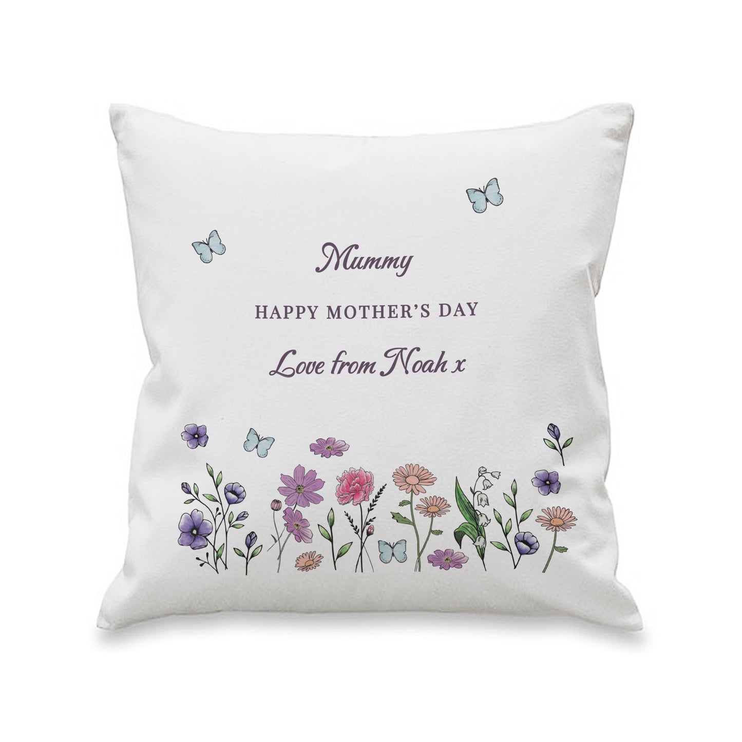 Personalised Wild Flowers Cushion