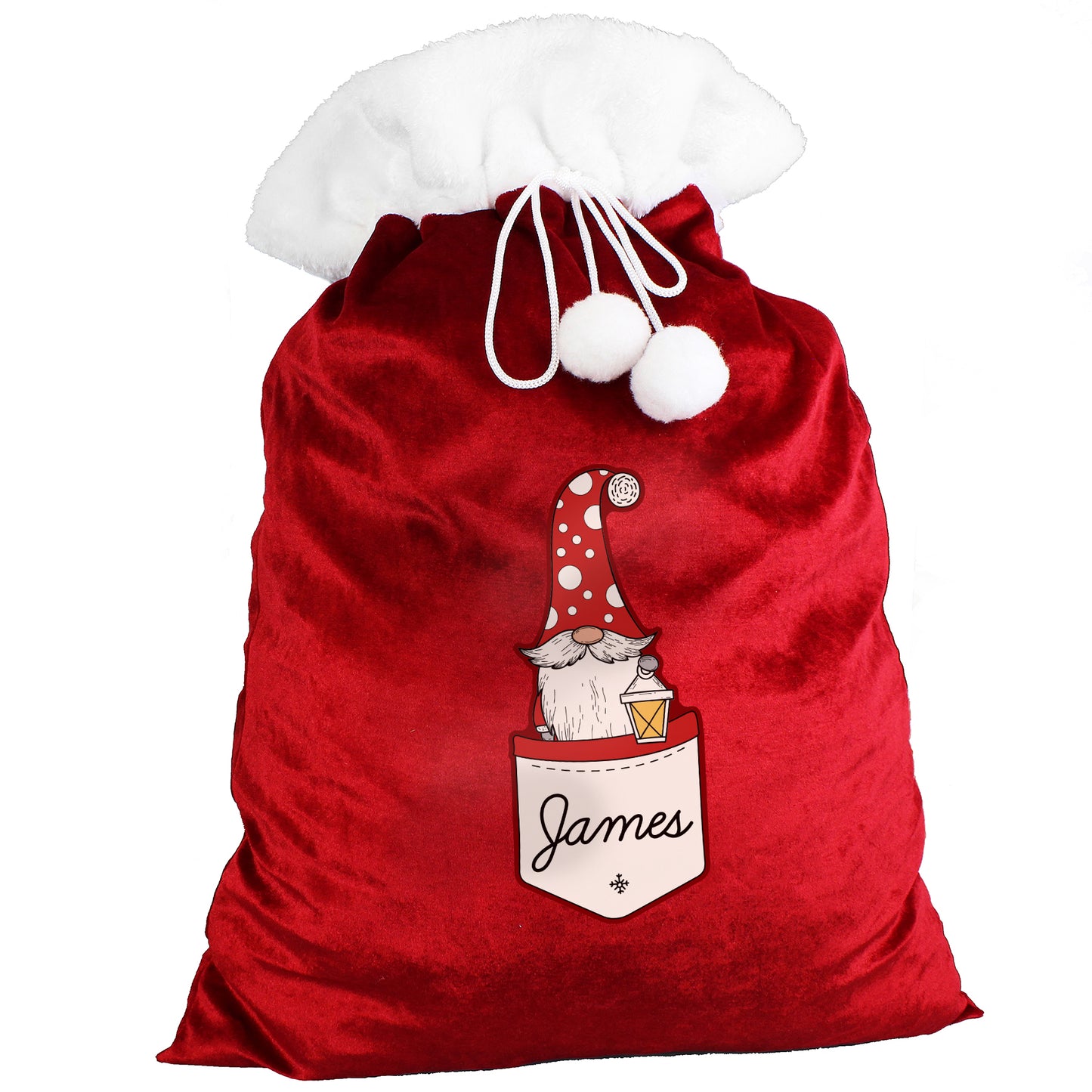 Personalised Gonk Family Red Christmas Sack - Male