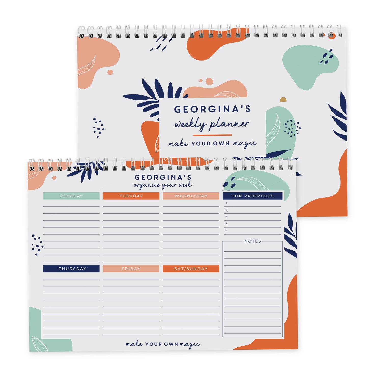 Personalised Tropical A4 Desk Planner