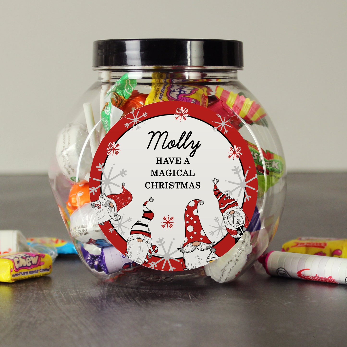 Personalised Gonk Christmas Sweet Jar