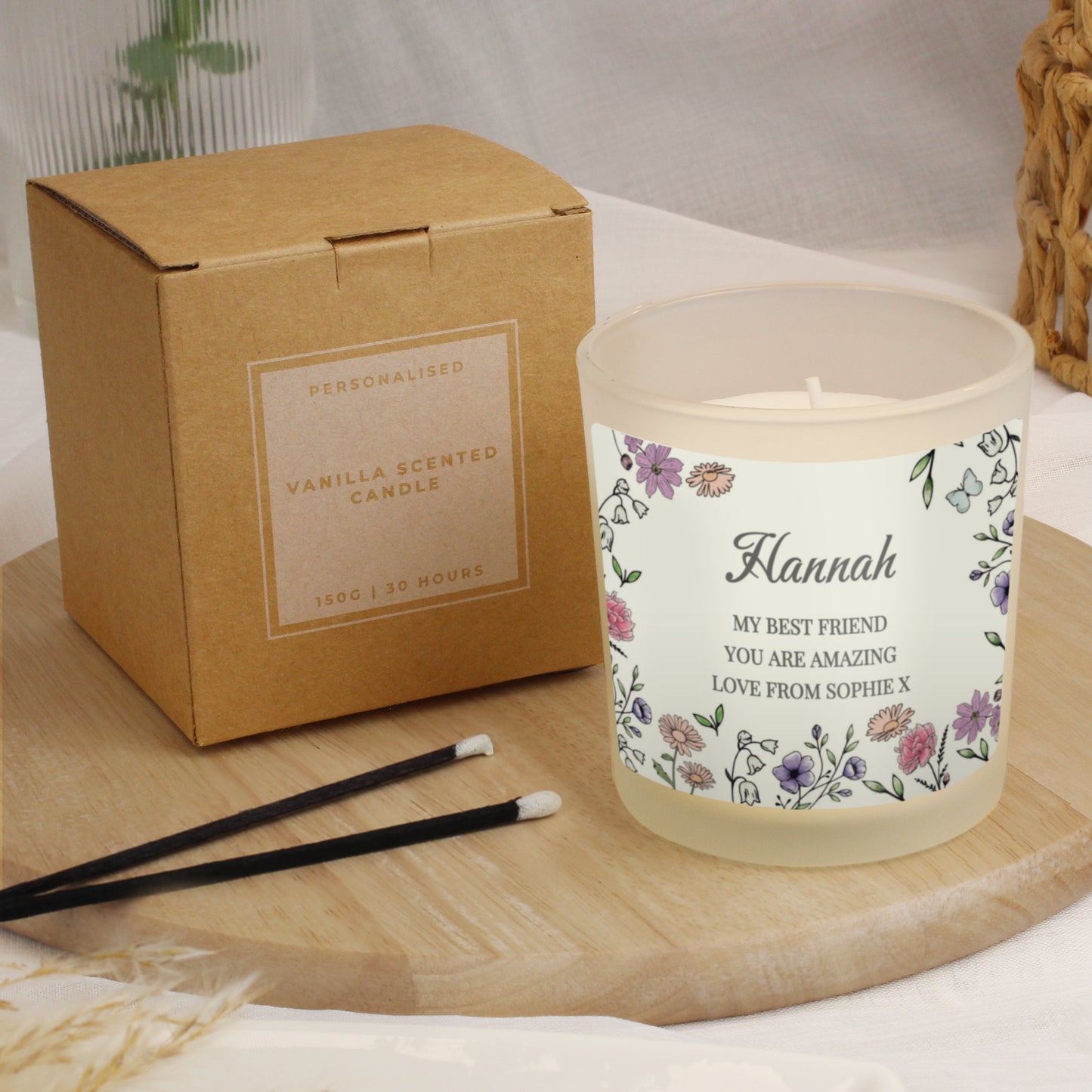 Personalised Wild Flowers Candle Jar