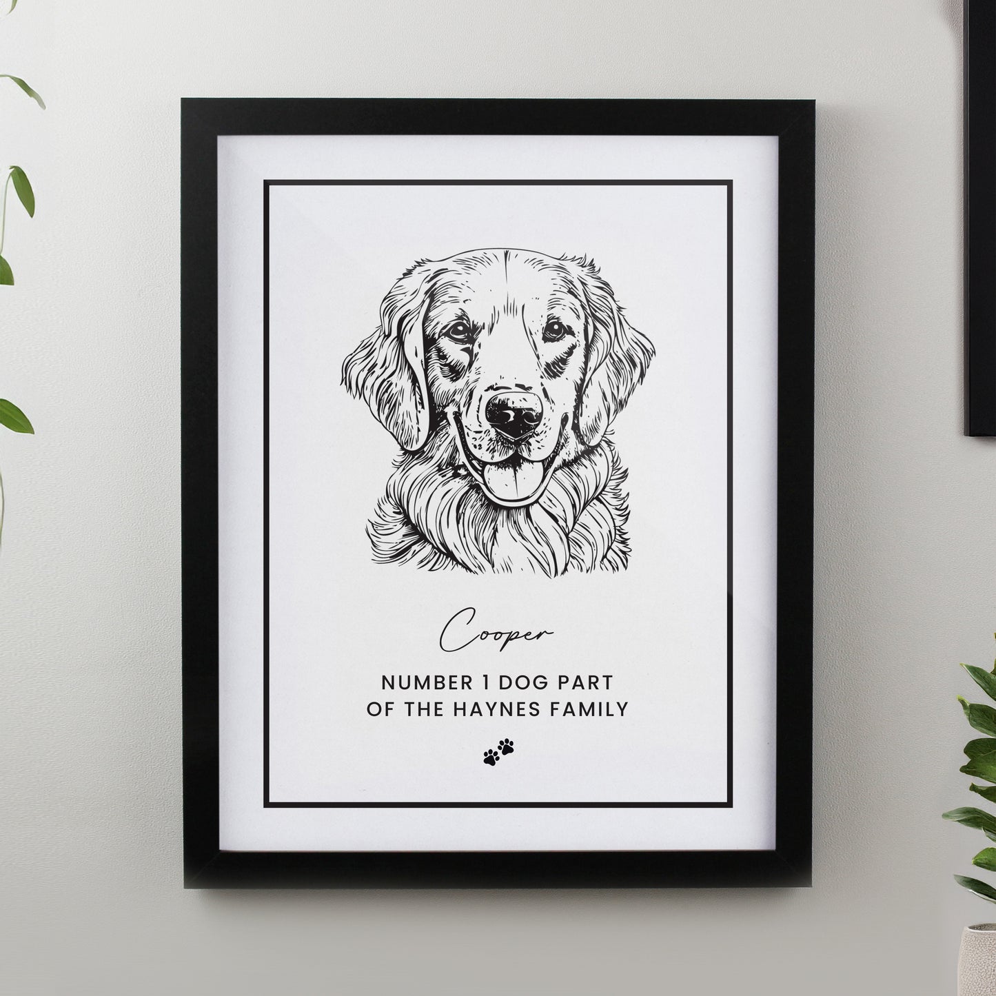 Personalised Dog Breed Black Framed Print