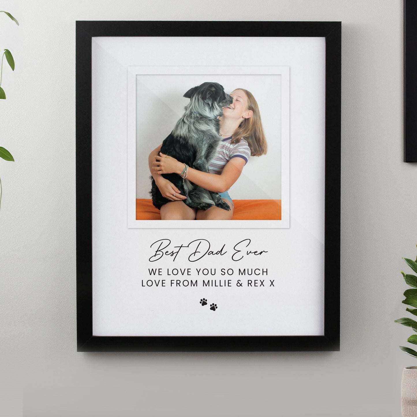 Personalised Pet Photo Upload Black Framed Print