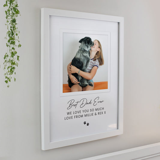 Personalised Pet Photo Upload White Framed Print