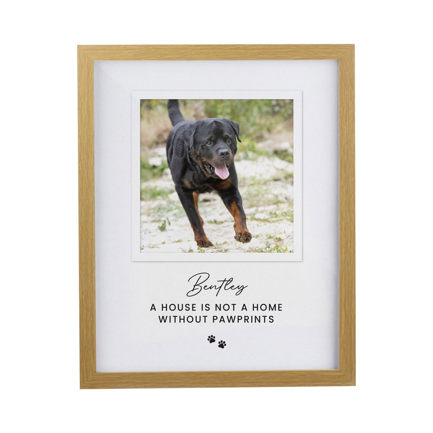 Personalised Pet Photo Upload Oak Framed Print