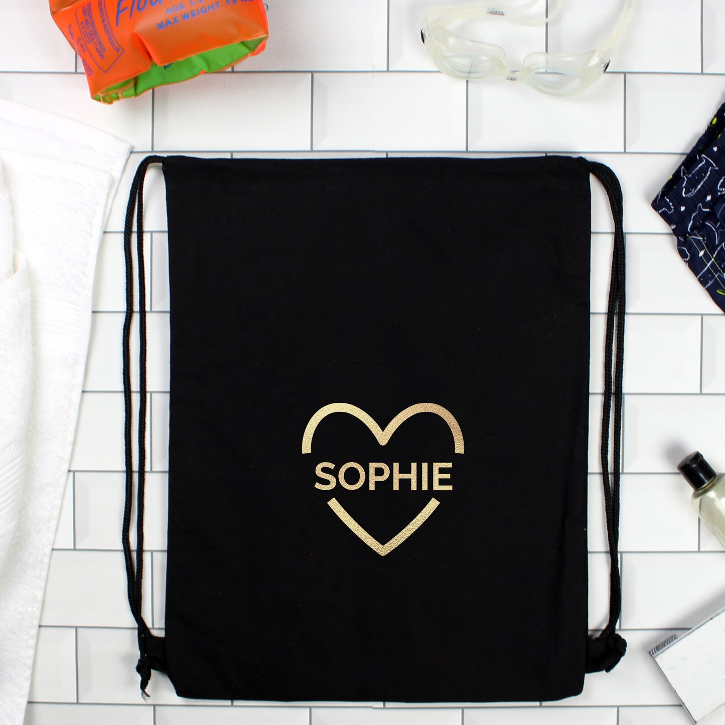 Personalised Gold Heart Kit Bag