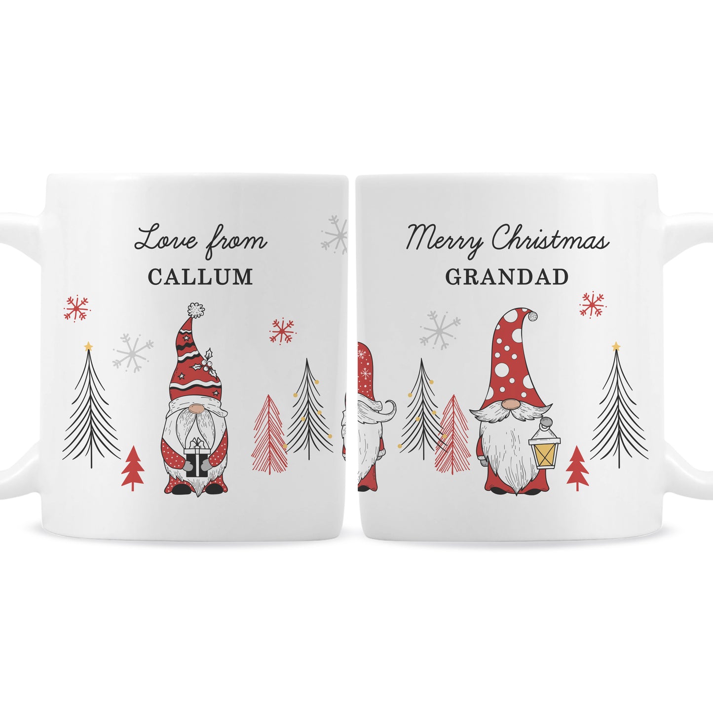 Personalised Christmas Gonk Pattern Mug