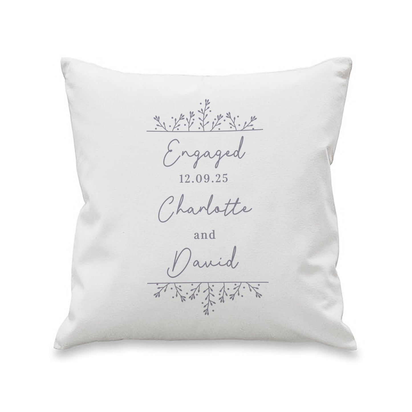 Personalised Grey Floral Cushion