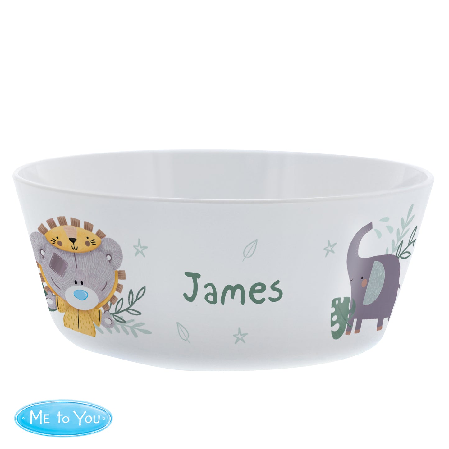 Personalised Tiny Tatty Teddy Jungle Animals Plastic Bowl