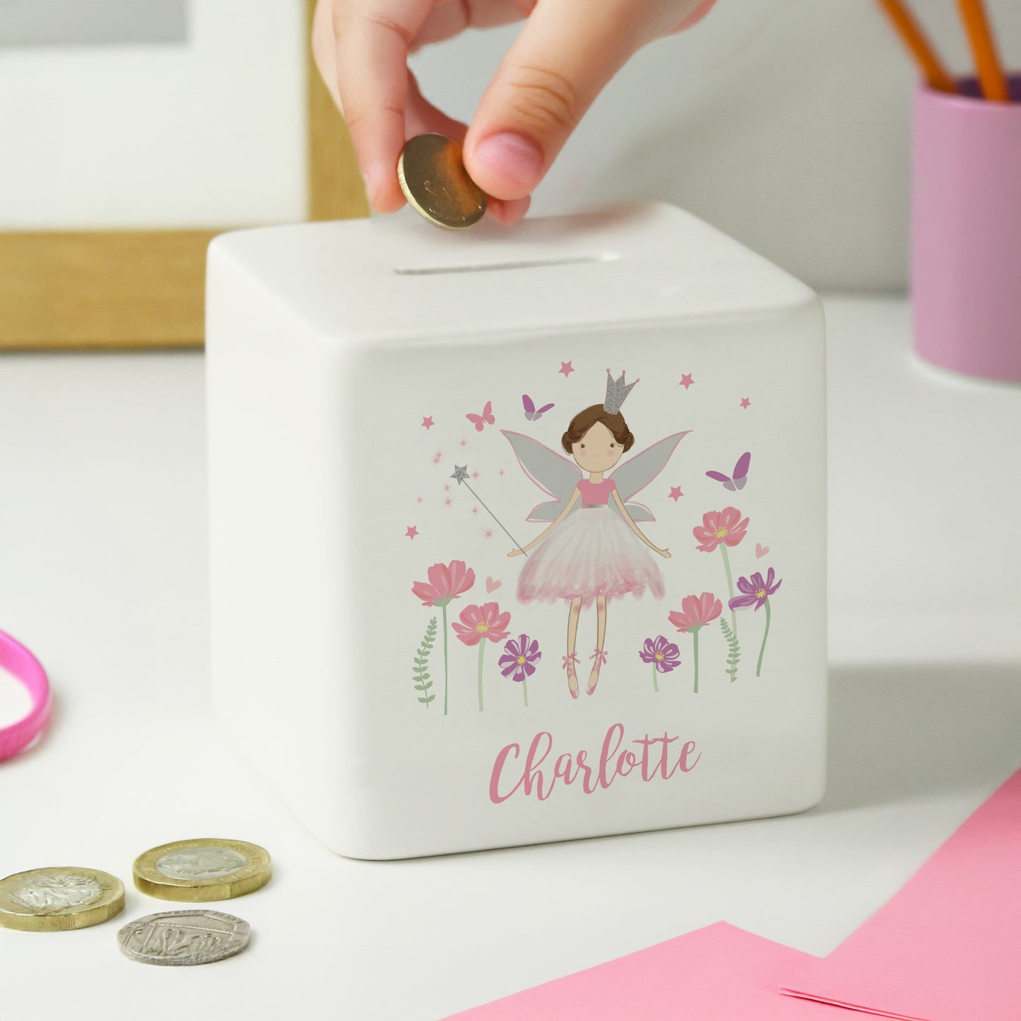 Personalised Fairy Princess Ceramic Money Box