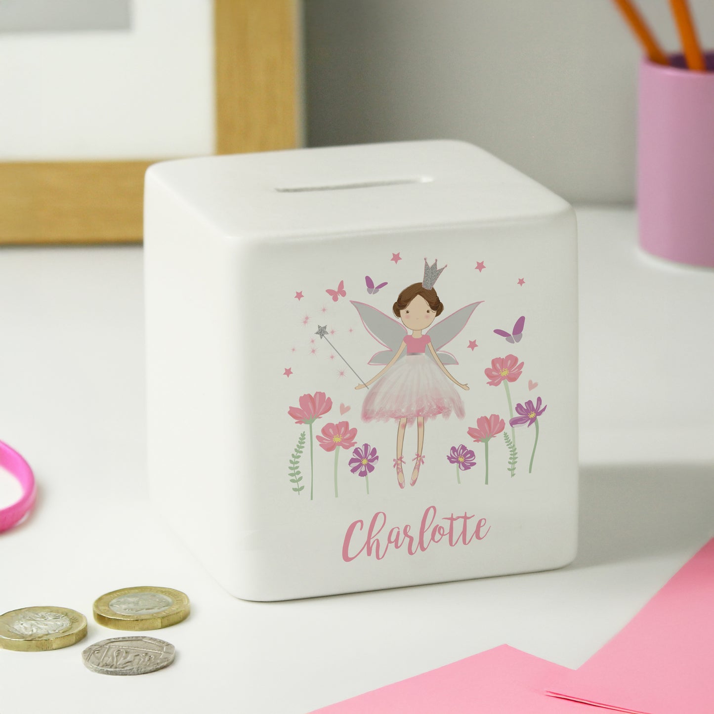 Personalised Fairy Princess Ceramic Money Box