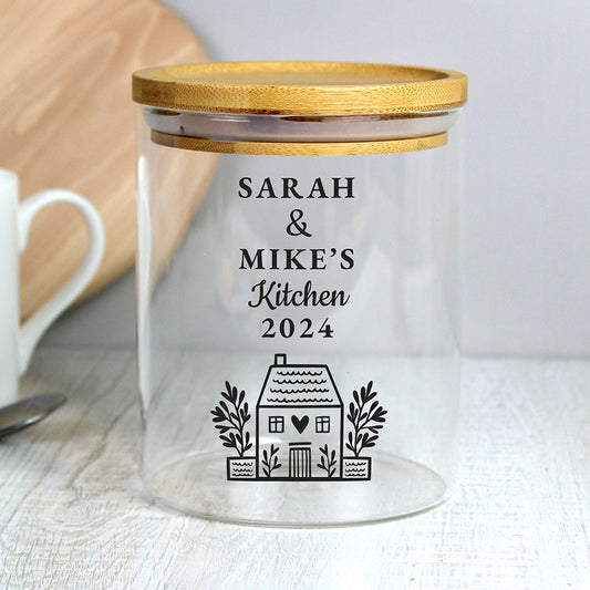 Personalised Home Glass Storage Jar