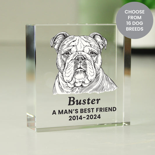 Personalised Dog Breed Small Crystal Ornament