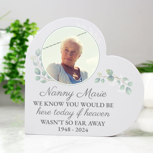 Personalised Photo Upload Wedding Memory Table Heart Ornament