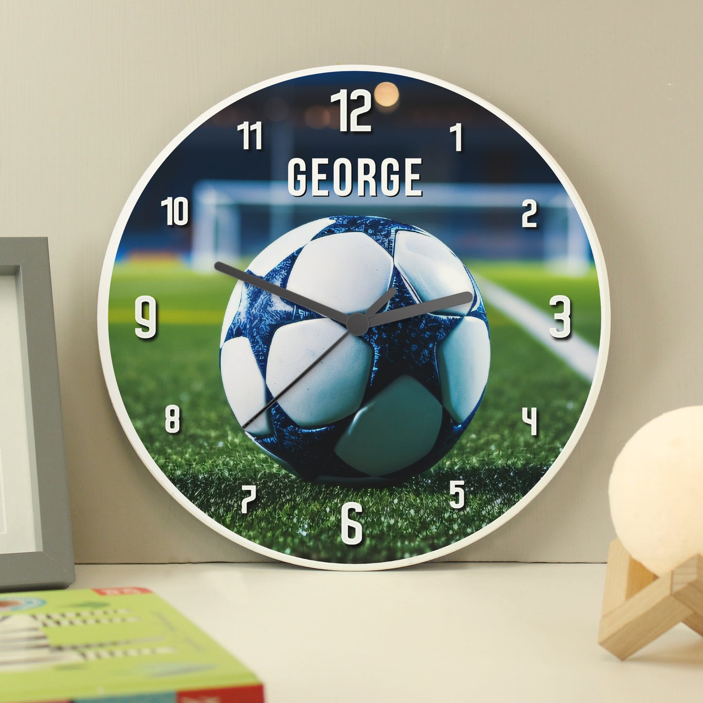 Personalised Football Wooden Childrens Clock