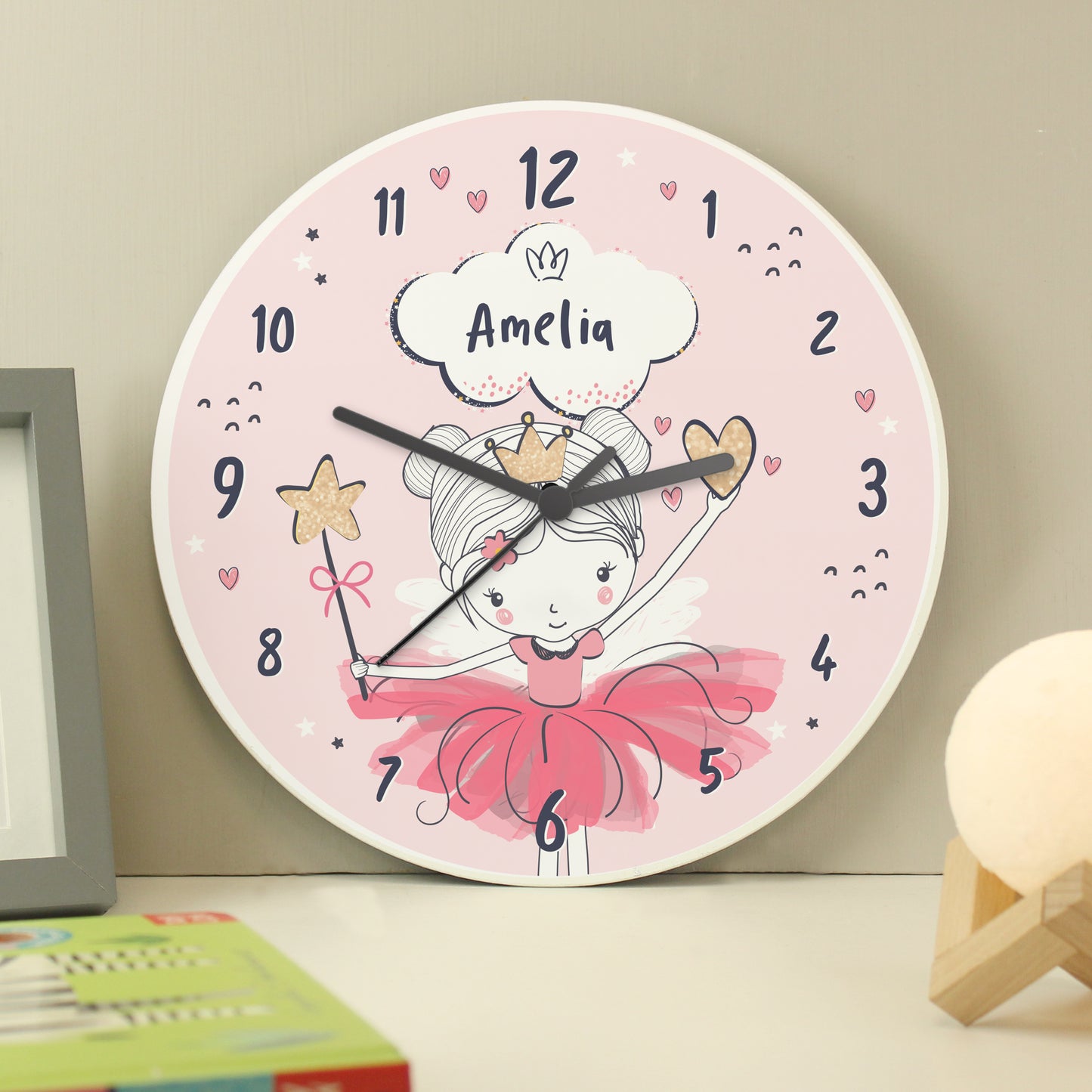 Personalised Fairy Wooden Childrens Clock