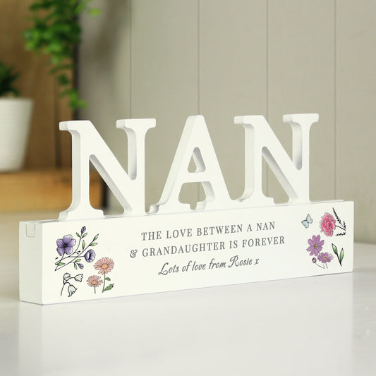 Personalised Wild Flowers Nan Ornament