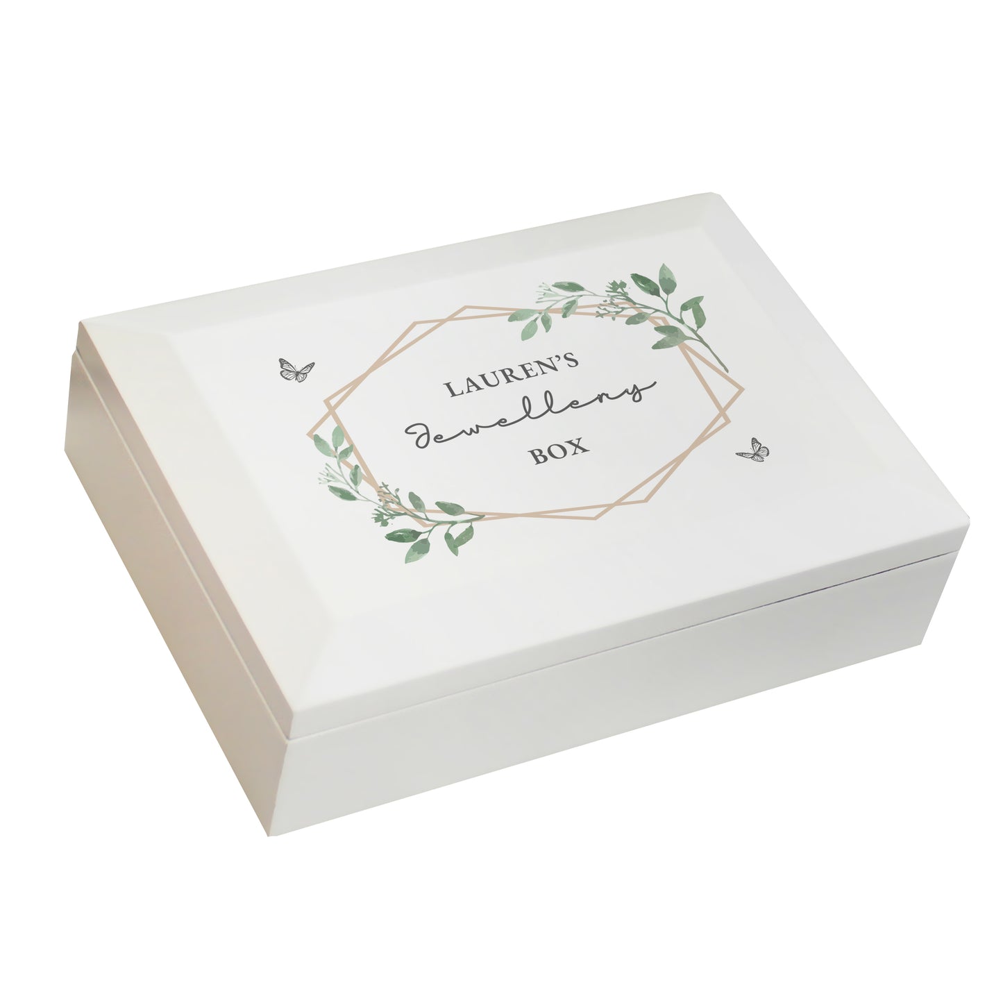 Personalised Butterfly Wooden Jewellery Box