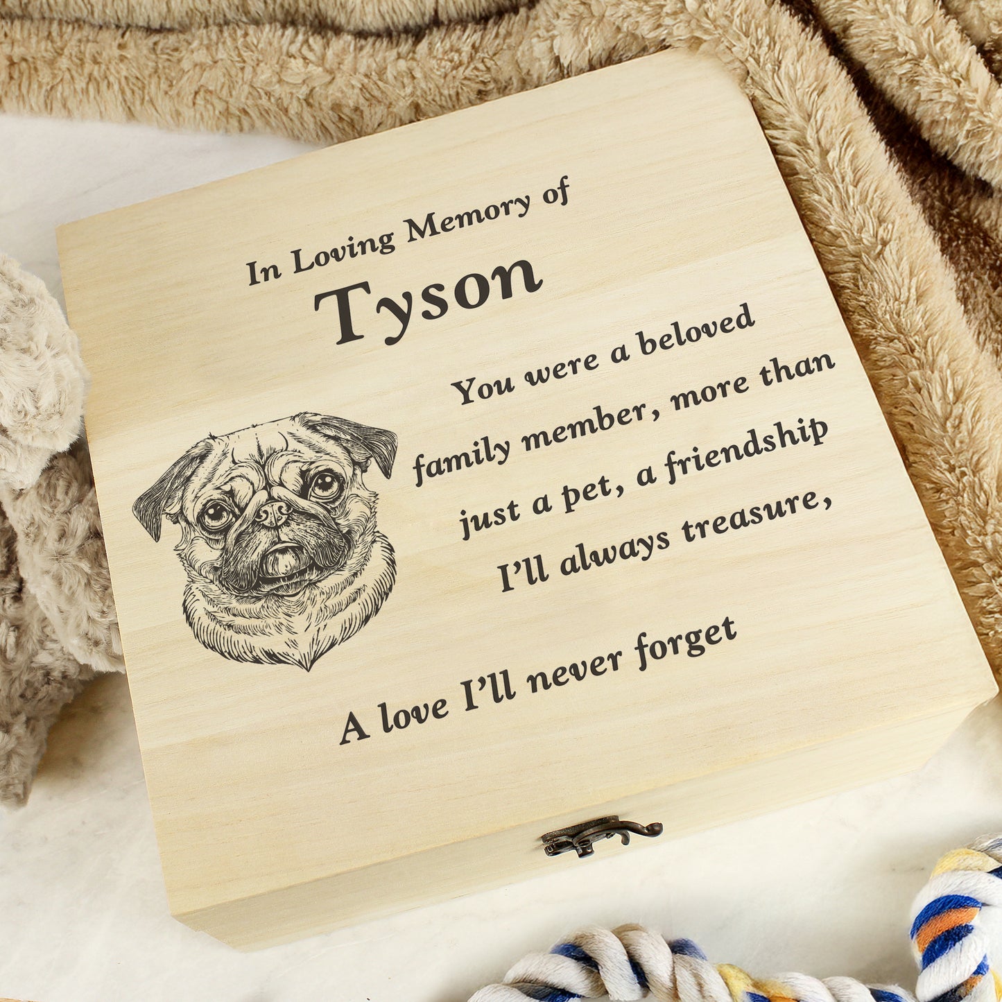 Personalised Dog Breed Memorial Large Keepsake Box