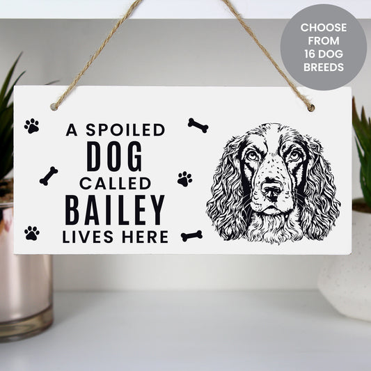 Personalised Dog Breed Wooden Sign