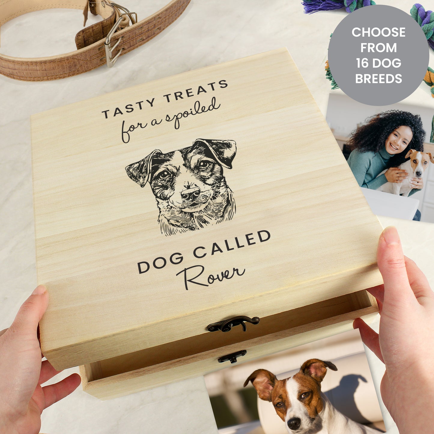 Personalised Dog Breed Wooden Storage Box