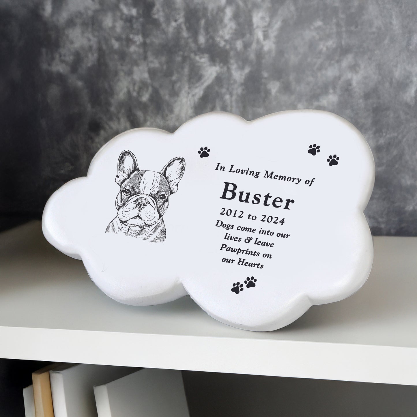 Personalised Dog Breed Garden Memorial Cloud