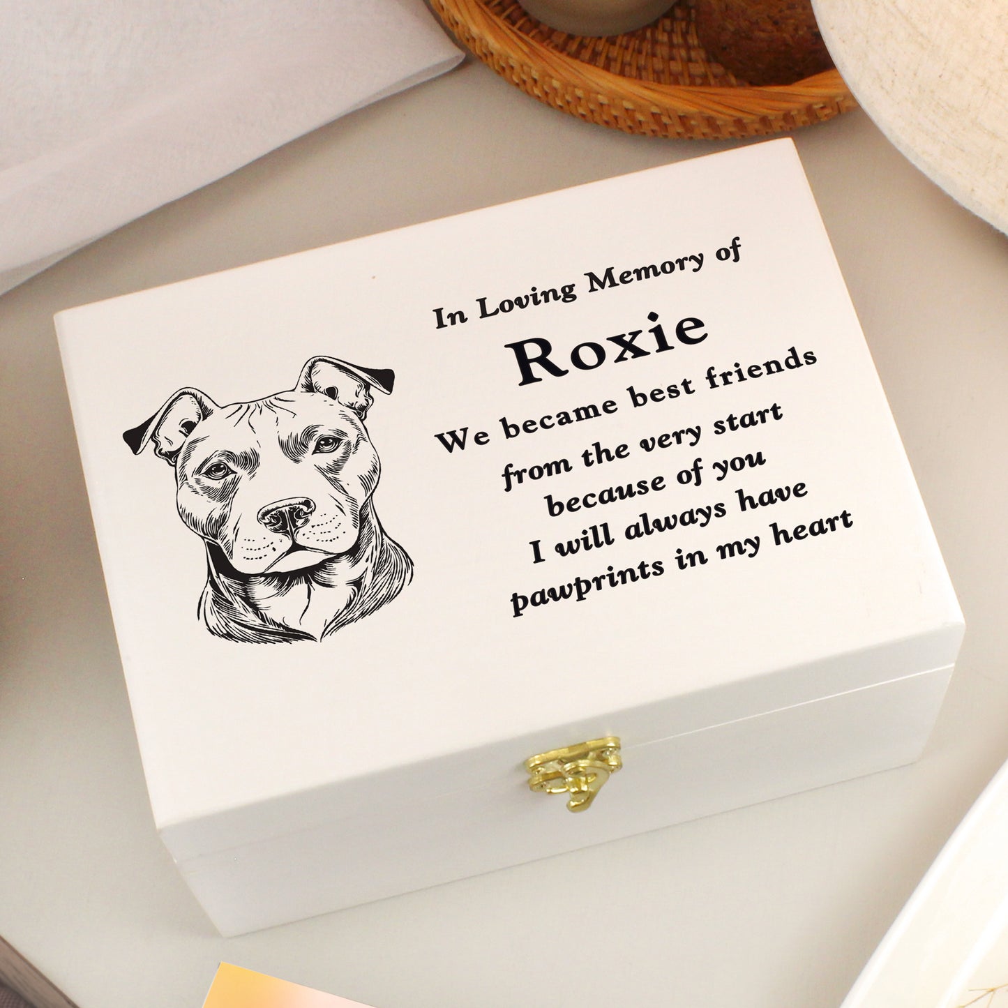 Personalised Dog Breed Memorial Small Keepsake Box