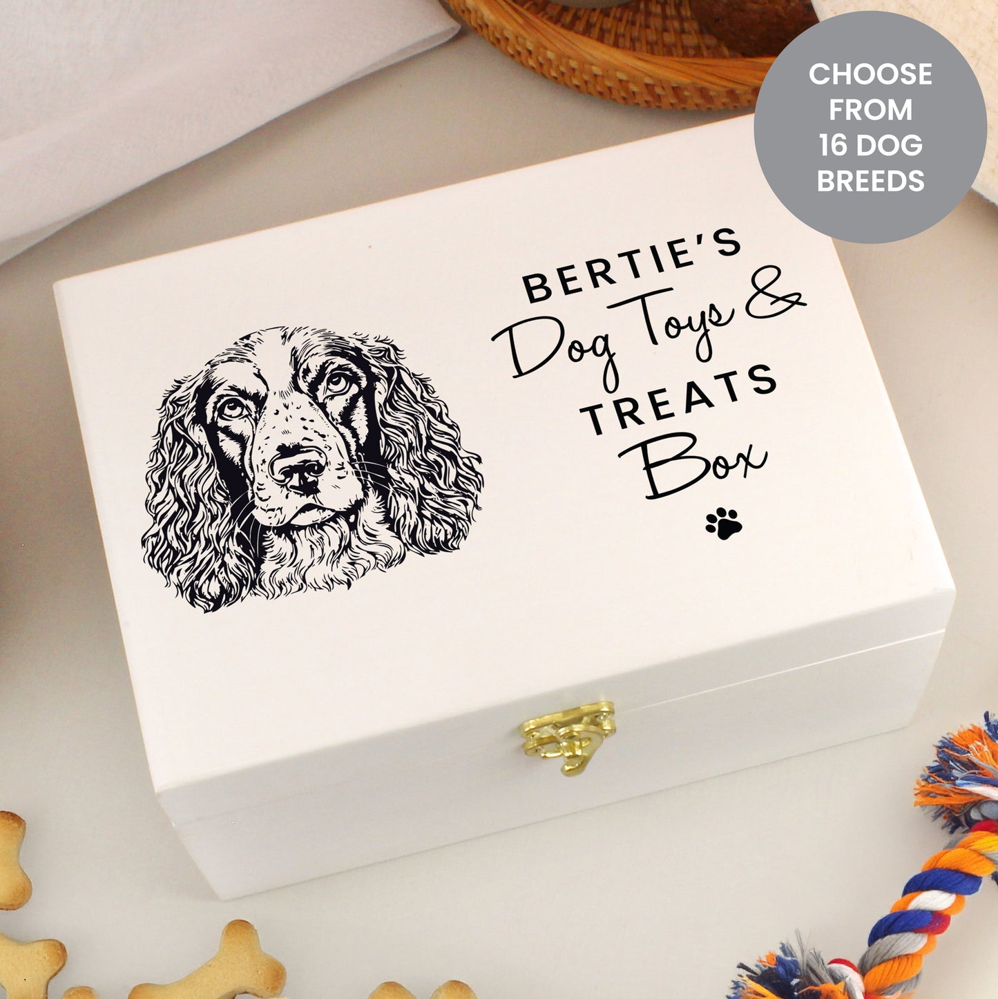 Personalised Dog Breed Wooden Storage Box