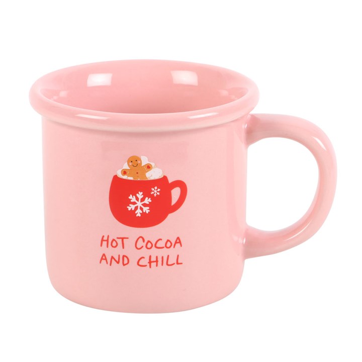 Chunky Pink Hot Cocoa & Chill Mug