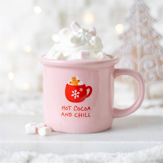 Chunky Pink Hot Cocoa & Chill Mug