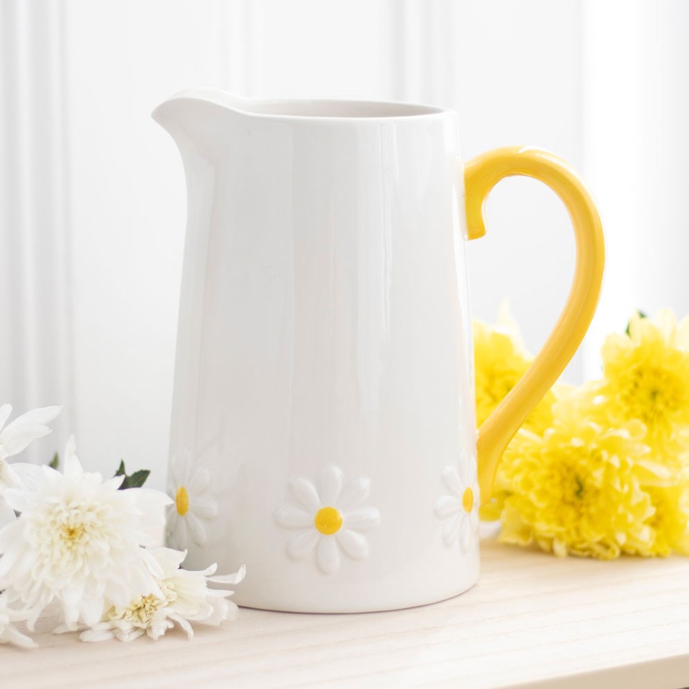 Ceramic Daisy Flower Jug