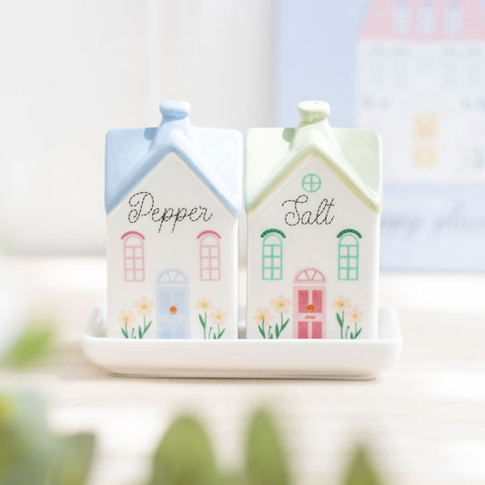 Pastel House Salt & Pepper Shakers