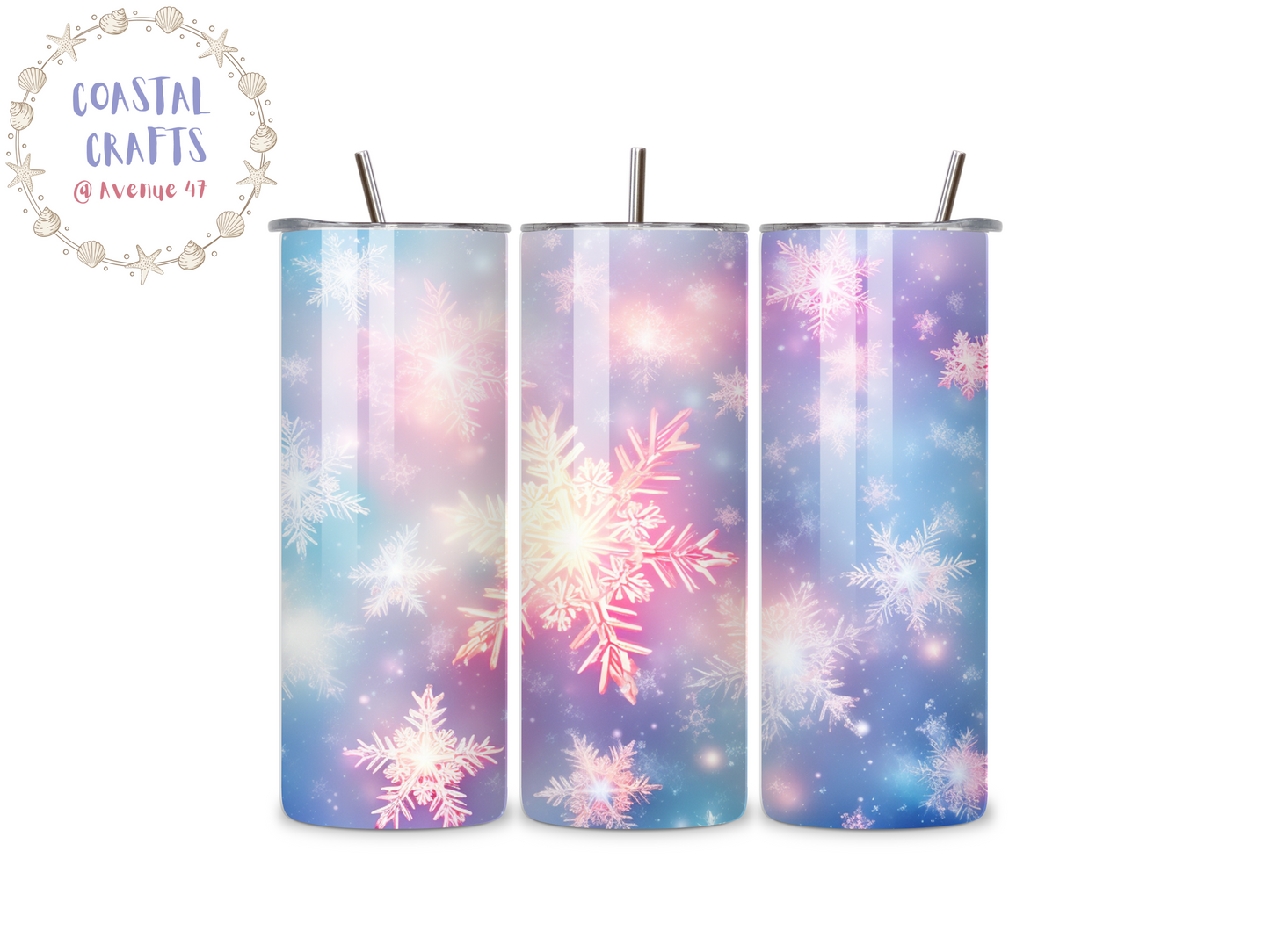 Snowflakes - 20oz Stainless Steel Skinny Tumbler