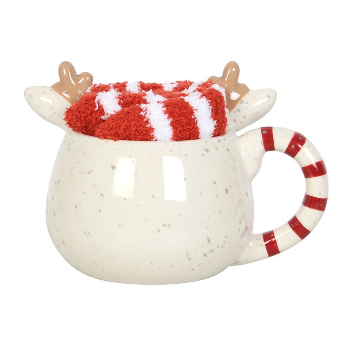 Rudolph Reindeer Mug & Socks Gift Set