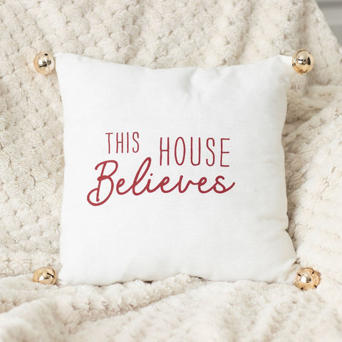35cm This House Believes Cushion with Bells