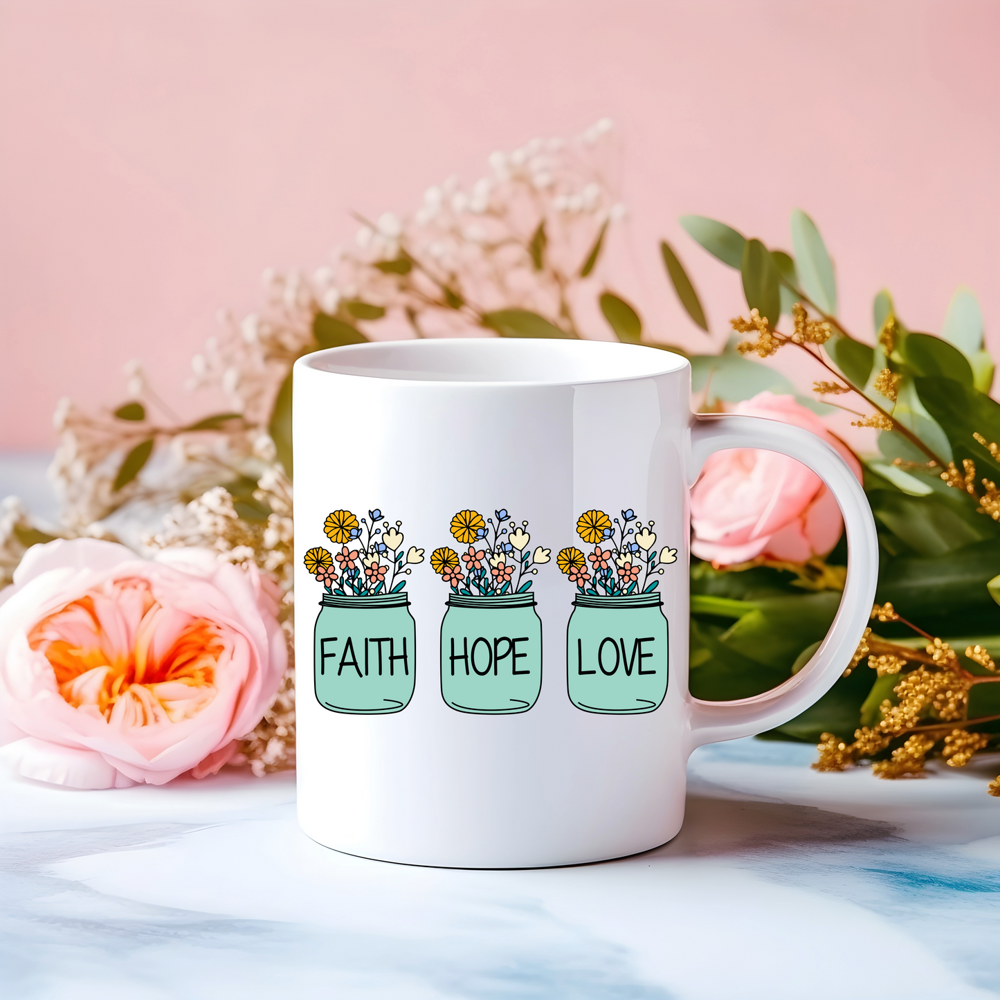 Faith Hope Love Mug or Travel Mug