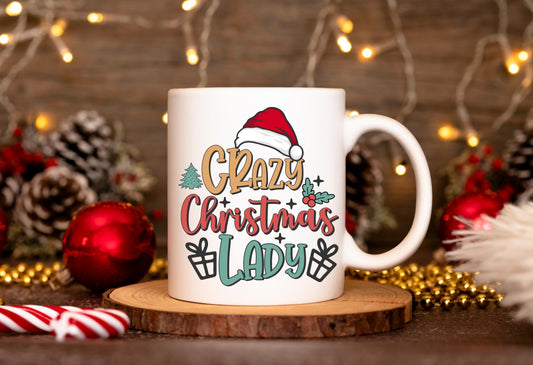 Crazy Christmas Lady Mug or Travel Mug