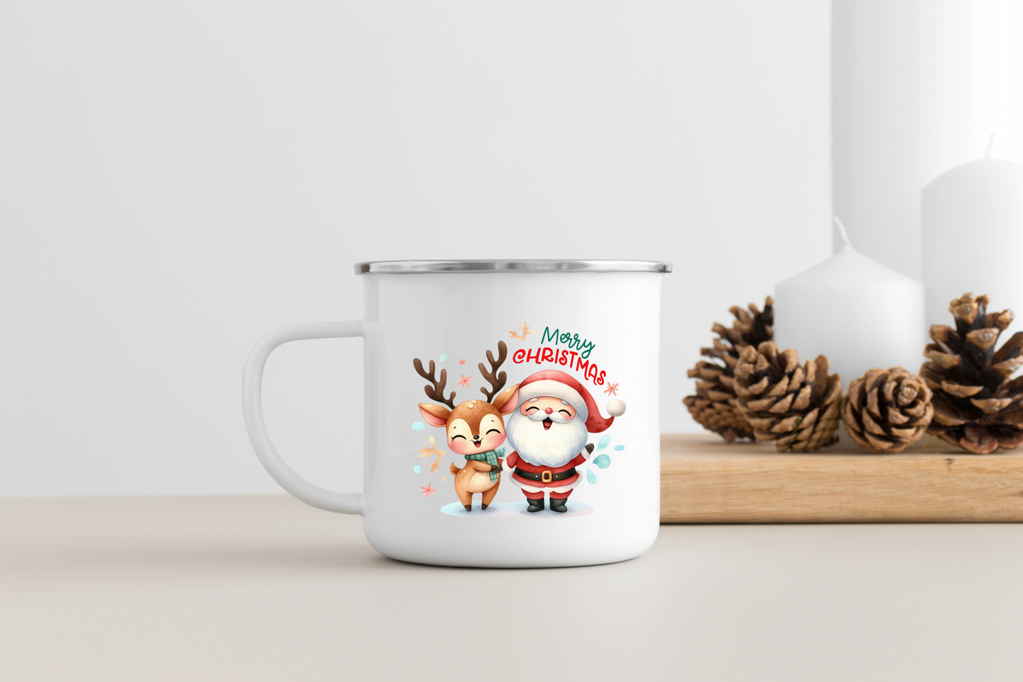 Merry Christmas Enamel 10oz Mug