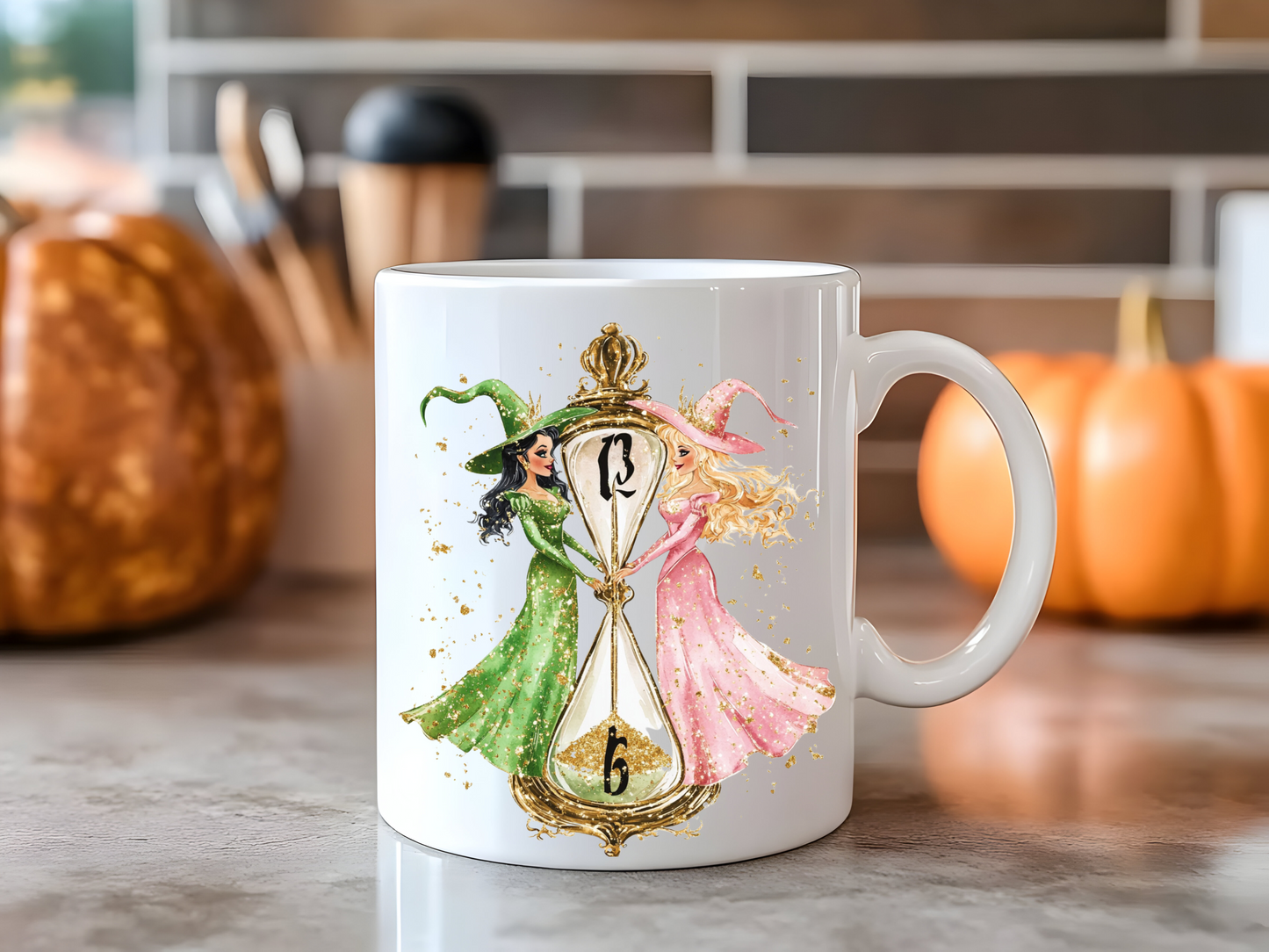 Green and Pink Witch Mug