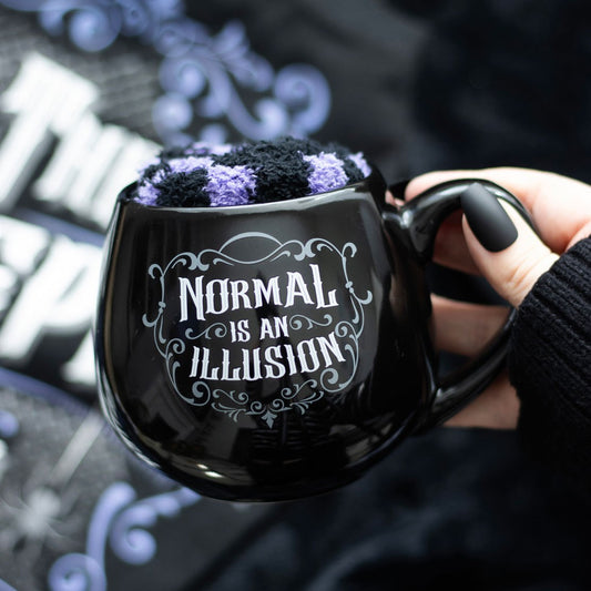 Normal is an Illusion Gothic Mug and Sock Gift Set