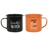 Set of Two Witchy Enamel Mugs