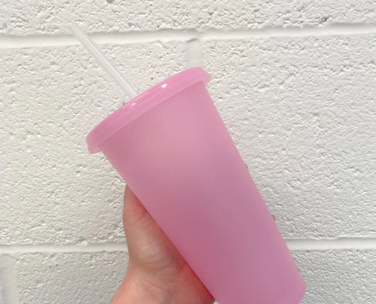 Personalised 24oz Pink Glow in The Dark Cold Cup