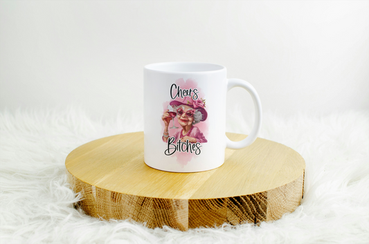 Rude Granny Humour Mug - Cheers B*tches