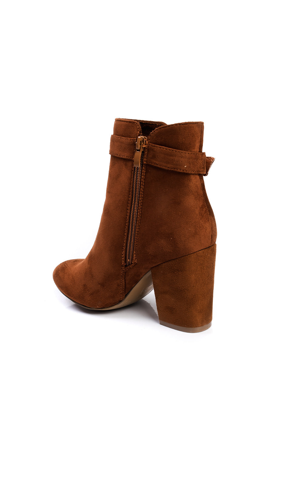 Buckle Faux Suede Ankle Boots