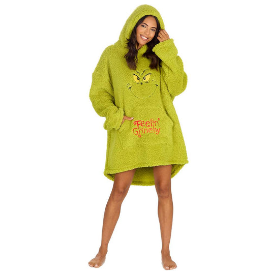 Unisex Official Adults Grinch Sherpa Blanket Hoodie